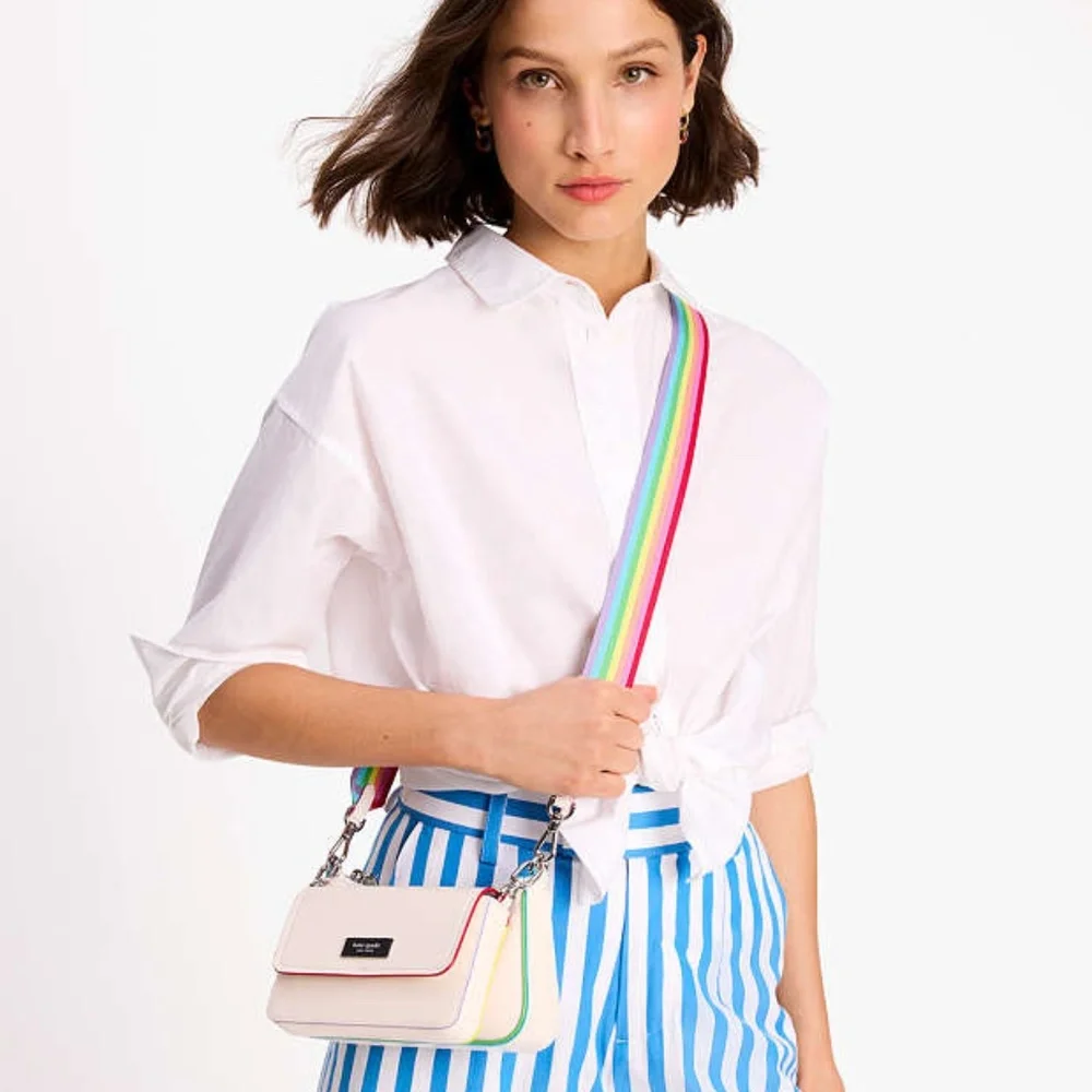 Double Up Rainbow Trim Crossbody - Picture 6 of 7